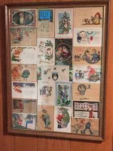 lot 167 image: Vintage Christmas Card Collection Framed