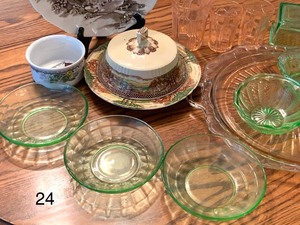 lot 24 image: Depression Glass Items