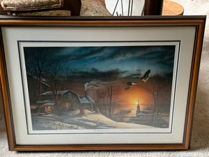 lot 44 image: Terry Redlin Print. The Sharing Season