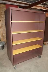 lot 130 image: Double Sided Rolling cabinet