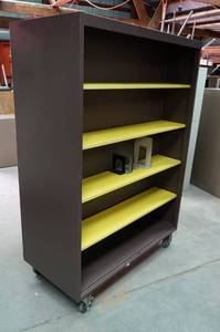 lot 131 image: Double Sided Rolling Cabinet