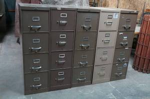 lot 169 image: (5) 4 Drawer File Cabinets