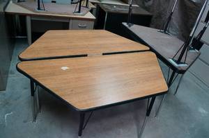 lot 124 image: 4 Trapezoid Tables