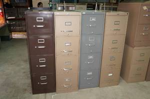 lot 171 image: (4) 4 Drawer File Cabinets