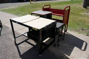 lot 191 image: Desk, Cart, Bookshelf