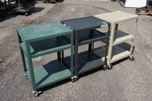 lot 186 image: 3 Small Metal Carts