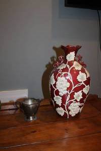 lot 401 image: Lot of (2) Ceramic Vase, Pewter Serving Cup
