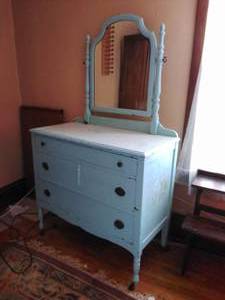 Vintage Blue Dresser with Mirror