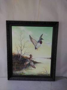 Framed Duck Painting