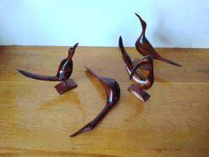 Four Vintage Bird Statues