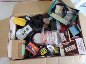 Box of Darkroom & Camera Equipment