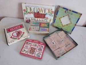 Box of Rubber & Wooden Stamps