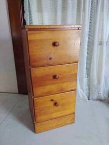 3-Drawer Wooden Nightstand