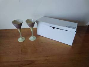 Pair Newman Ceramic Works Wine Glasses