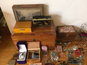 Large Lot of Costume Jewelry with Cases