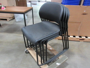 BLACK STACKING CHAIRS