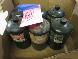 lot 12 image: Lot of 6 Full 16oz Coleman Propane ...