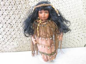 lot 40 image: Native American Girl Porcelin Doll ...