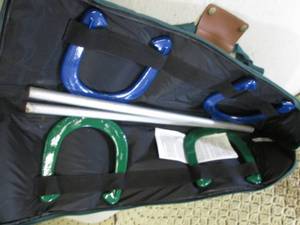 lot 61 image: Metal Horseshoe Set in Carry Bag  G...