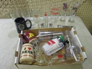 lot 78 image: Assorted Beer Glasses Mugs Shotglas...