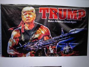 lot 93 image: 3 ft x 5 ft Trump Rambo Make Americ...