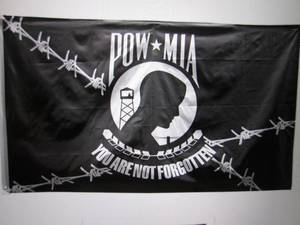 lot 95 image: 3 ft x 5 ft POWMIA Barb Wire Flag ...