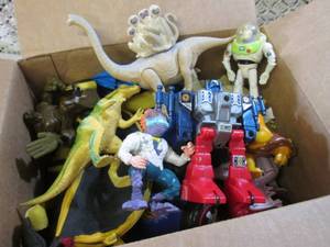 lot 185 image: Box Full of Small Unsorted Toys  D-...