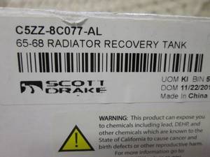 lot 245 image: 1965-68 Radiator Recovery Tank New ...