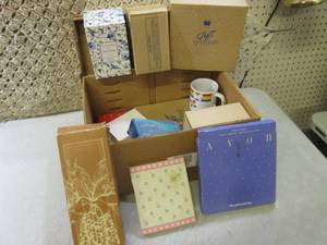 lot 24 image: Box Full of Assorted Avon Products ...