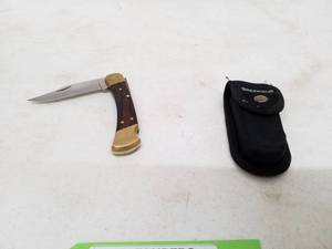lot 11 image: Lot of (2) Sheffield Multitool with Nylon Sheath, Single Blade Folding Pocket Knife