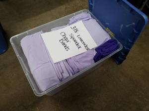 lot 1018 image: Lot of (318) Lavender Spandex Chair Bands