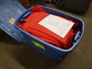 lot 1020 image: Red Satin Dcor Fabric and Red Sheer Voile Drapes