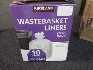 lot 91 image: Kirkland 500 ct Wastebasket Liners ...