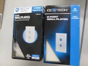 lot 124 image: 6- 5pks CE Tech 2 Port Wall Plates ...