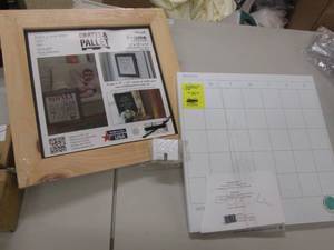 lot 221 image: Wood Frame, Dry Erase Month Calenda...