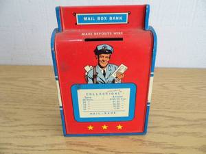lot 97 image: Vintage Tin Mailbox Bank
