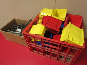 lot 325 image: AKRON STORAGE BINS, ASSORTED SHELF BRACKETS