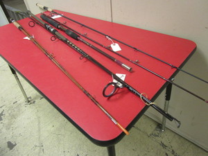 lot 329 image: QUARROW GREEN COUNTRY CASTING AND SPINNING RODS, ZEBCO SIGNATURE ROD, VINTAGE PLUEGER FLY ROD