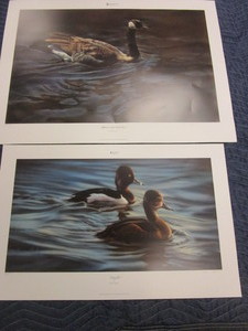 lot 350 image: MINNESOTA DUCKS UNLIMITED SPONSOR PRINTS, BY ARTISTS KAREN AND REBECCA LATHAM, SIGNED, NUMBERED