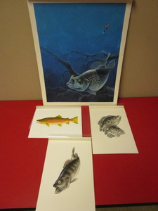 lot 356 image: ORIGINAL FISH ART, BY ARTISTS WILEY MILLER AND MIKE NELSON