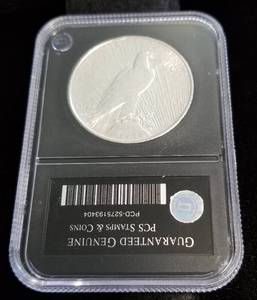 lot 02 image: 1934-D PEACE SILVER DOLLAR BLACK SLAB