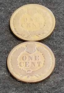 lot 04 image: 2 INDIAN HEAD CENTS 1880 1881