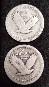 lot 08 image: 2 STANDING LIBERTY SILVER QUARTERS 1925 1926