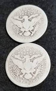 lot 38 image: 2 BARBER QUARTERS 1900-S 1914