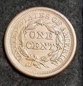 lot 01 image: 1850 US BRAIDED HAIR LARGE CENT