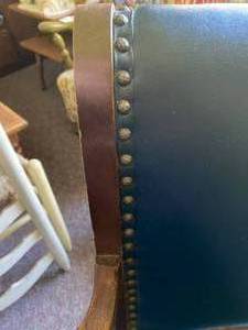 Older Style Blue Leather Chair