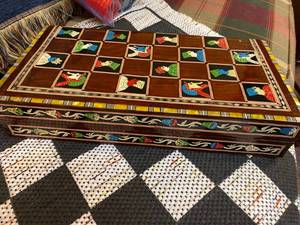 Inlaid Abalone Back Gammon and Checkers Box Game