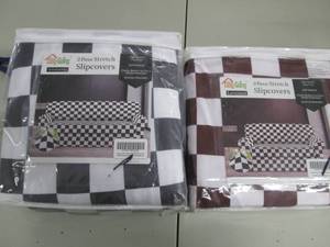 lot 75 image: 3 black 5 red furniture covers ...