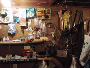 Lot of Tools & Garage Items and Shelving Unit