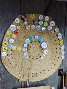 VINTAGE Buttons on Wall Hanging
